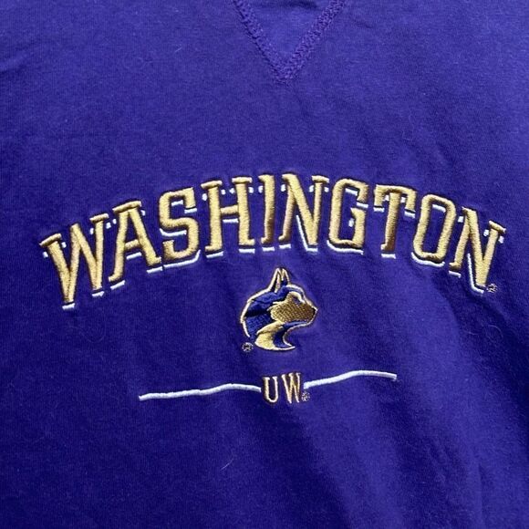 VTG UW Huskies Embroidered T Shirt XL - Picture 2 of 4